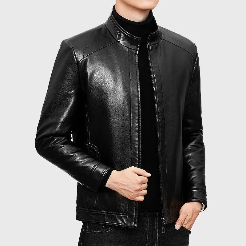 Men Leather Suit Jacket Men Slim Fit Blazer Coat Men Fashion Leather Jacket