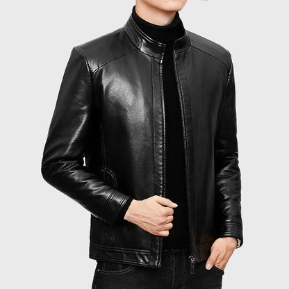 Men Leather Suit Jacket Men Slim Fit Blazer Coat Men Fashion Leather Jacket