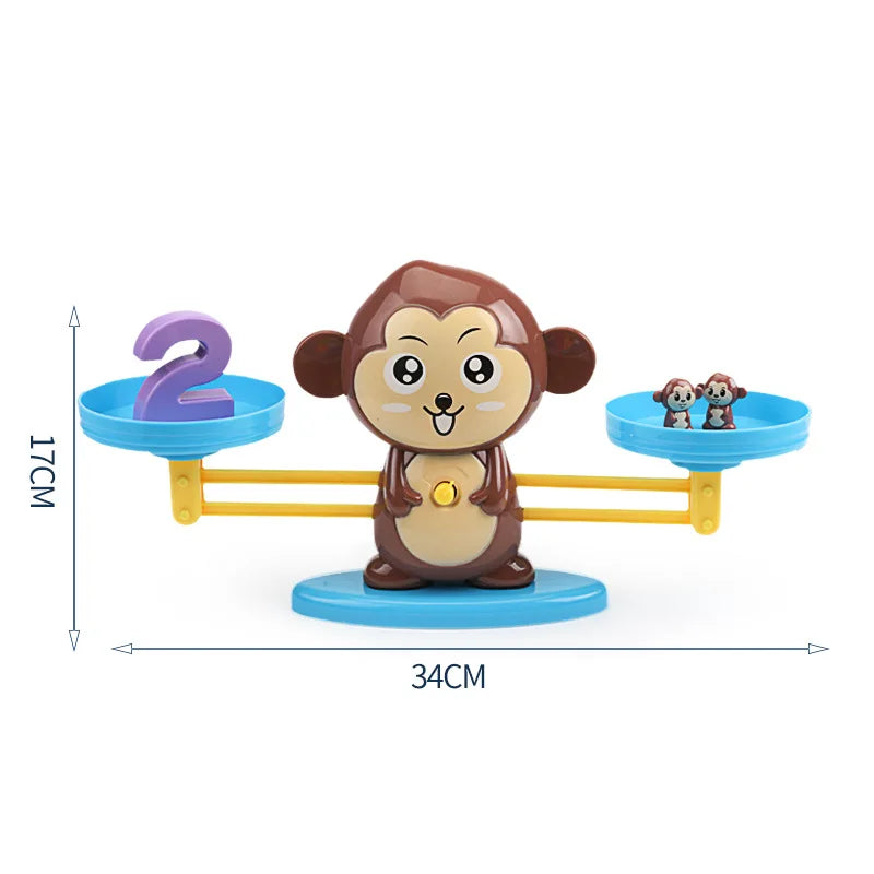 Math Match Game Board Toys Monkey Cat Digital Balance Scale Toy Kids