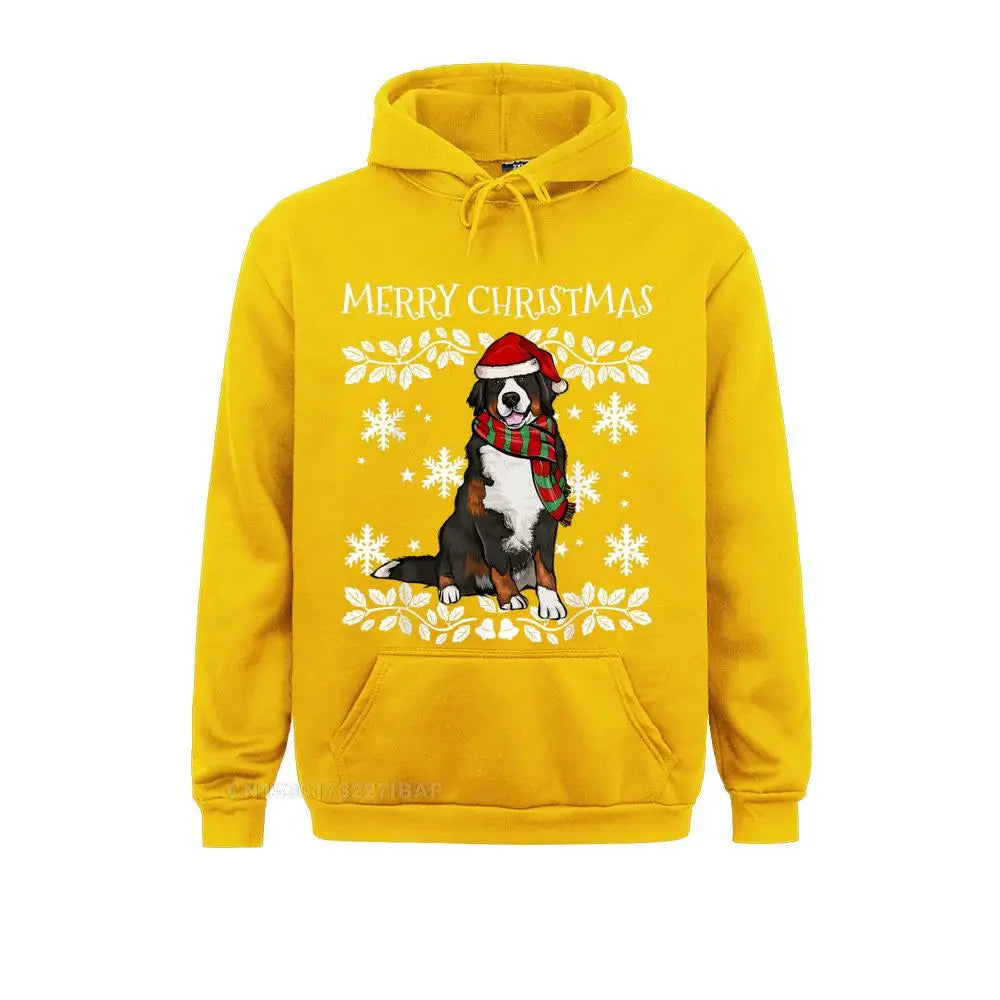 Merry Christmas Ornament Bernese Mountain Dog Xmas Santa Pullover Hoodies