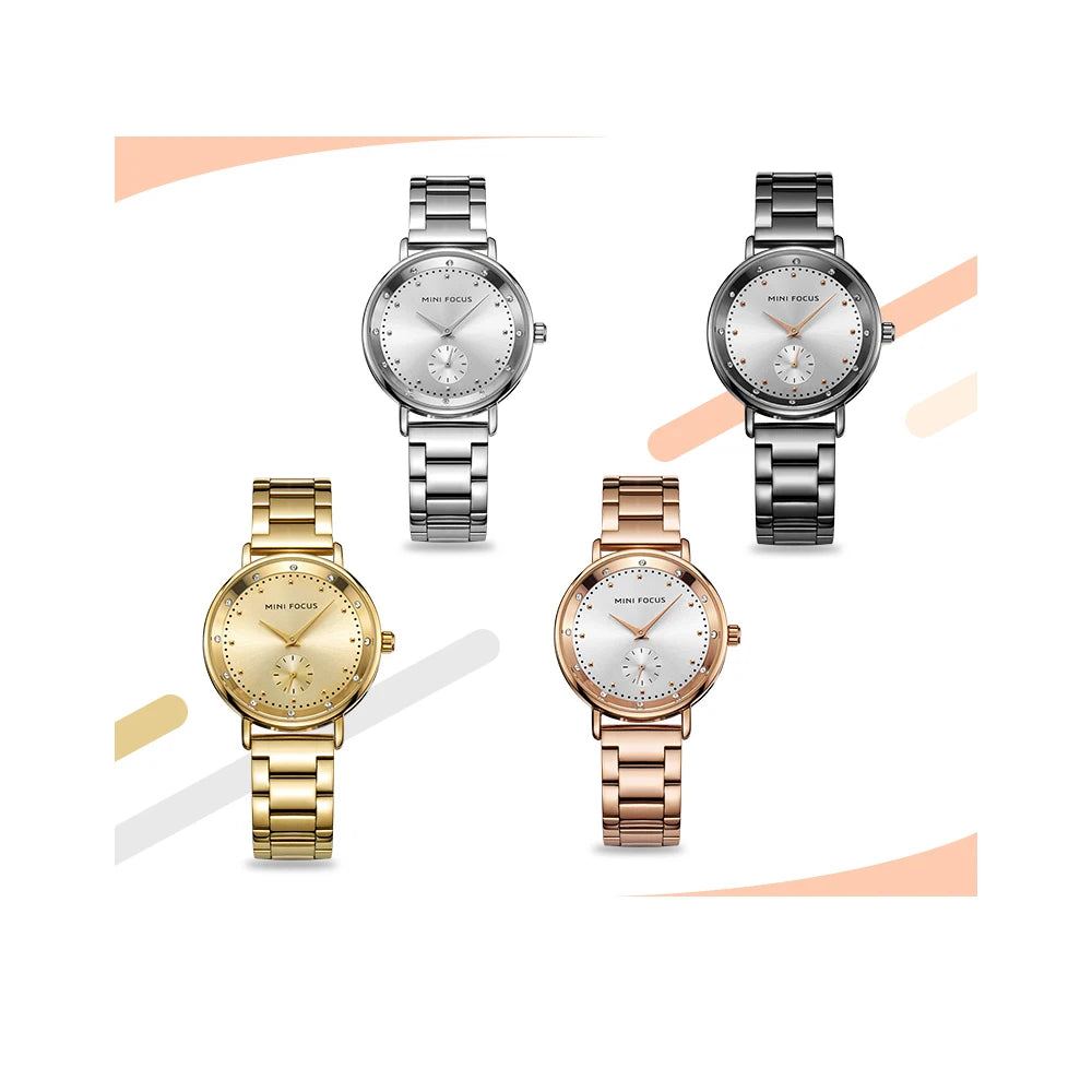 MINI FOCUS Rose Gold Watch Women Quartz Watches Ladies Top Brand