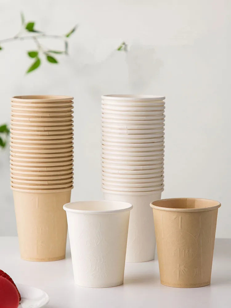 40pcs/Pack High Quality Bamboo Fiber Household Paper Cups Disposable Coffee Cup