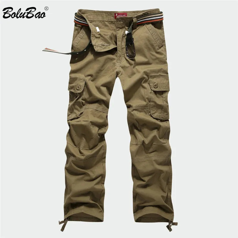 BOLUBAO New Men Cargo Pants Men Multi Pockets Pants