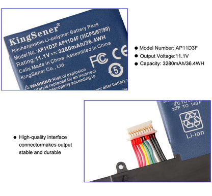 KingSener New AP11D3F Battery for Acer Aspire S3 S3-951 S3-391 MS2346 AP11D3F