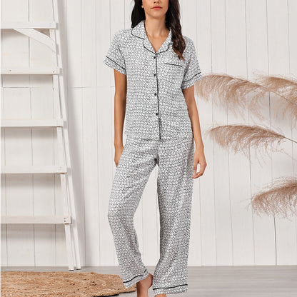 Turn Down Collar Pijamas Personalizados Loungewear Pajamas girls Sleepwear Set