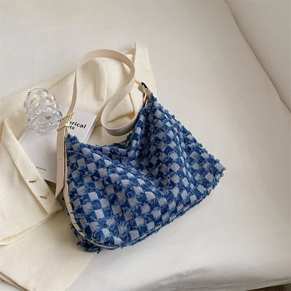 Soft Fabric Trend Big Shoulder Crossbody Bags for Women Hobo  Luxury Brand