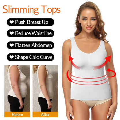 Women Shapewear Tank Tops Tummy Control Shapewear Seamless Body Shaper