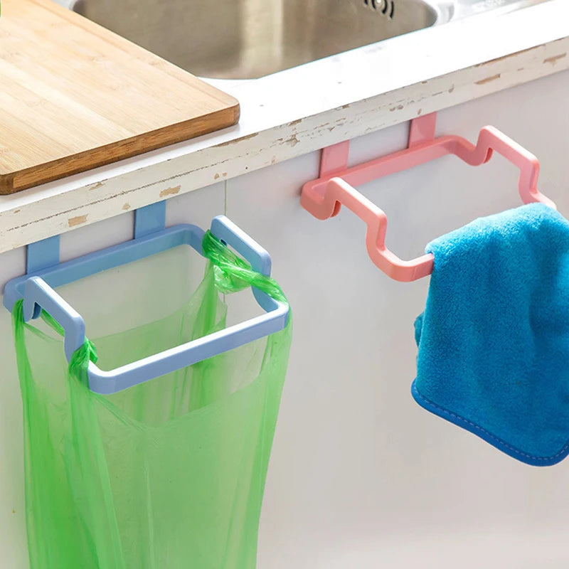 Kitchen Organizer Home Cupboard Door Rack Plastic Kitchen Garbage Bags Holder