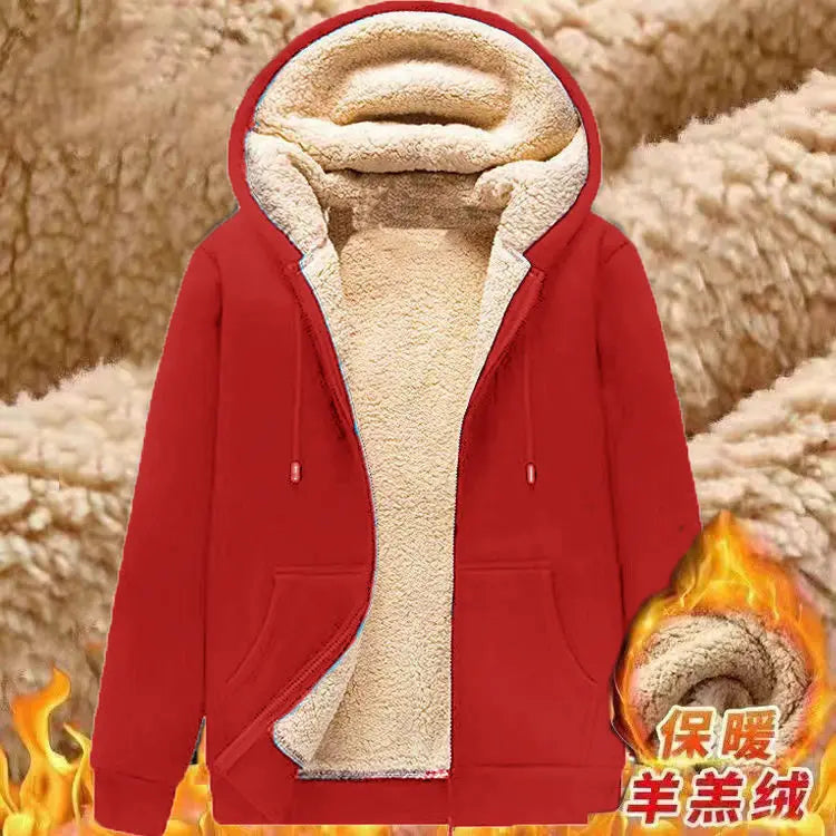 2024 New Winter Men's Hoodies Super Warm Fleece Thicken Zipper