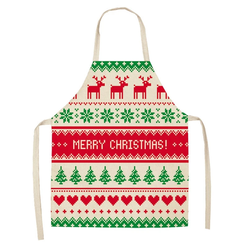 Linen Merry Christmas Apron Christmas Decorations for Home