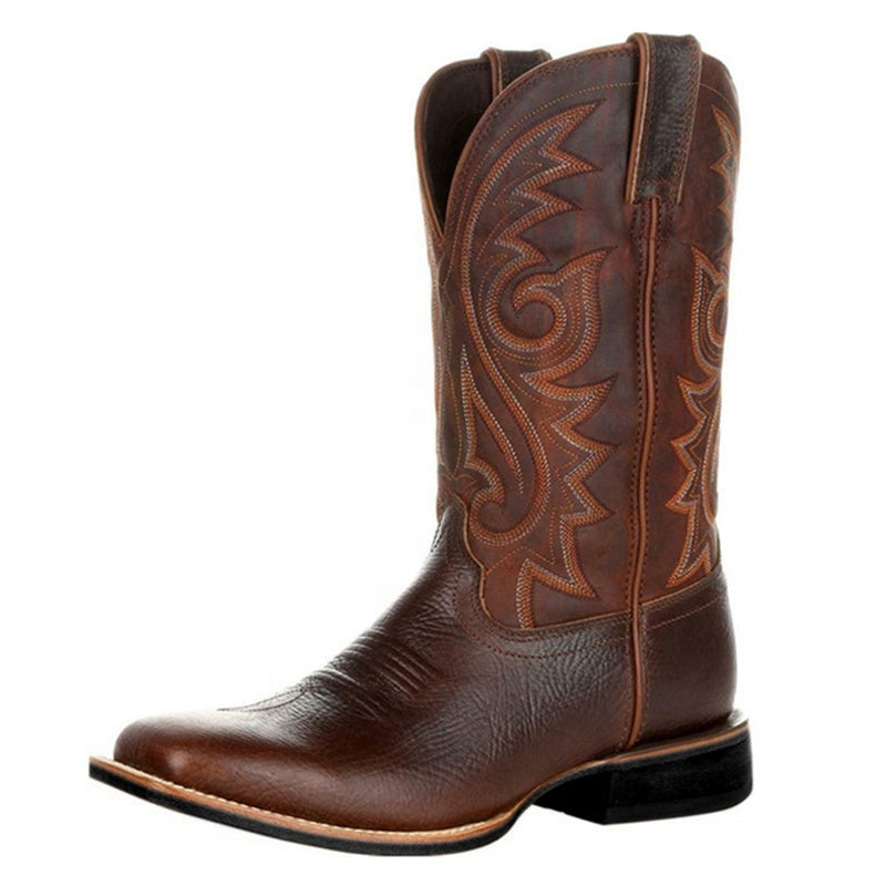 Wholesale Good Sell Men PU Cowboy Boots Shoes Factory Custom Cheap Western