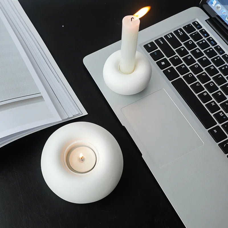 Nordic Ceramic Candlestick Holder White Candle Holders Candle Holder