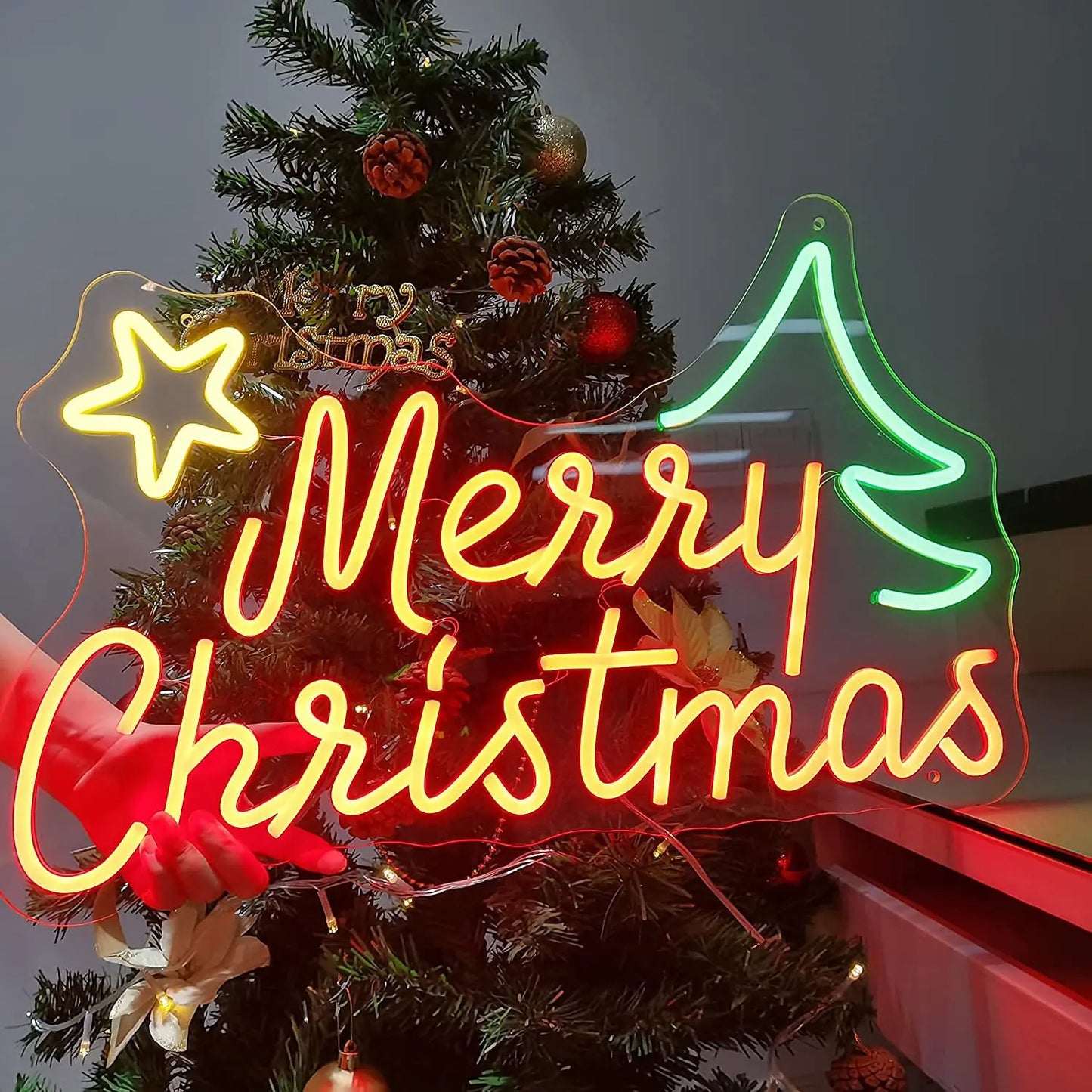 LED Christmas Merry Neon Light Acrylic Shape Light Christmas Atmosphere