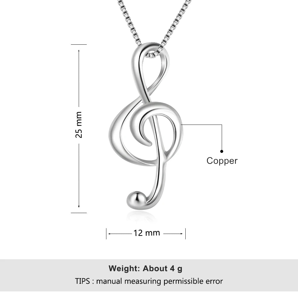 JewelOra Silver Color Musical Note Necklaces & Pendants