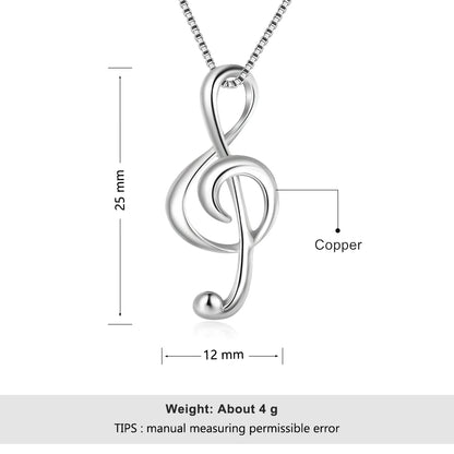 JewelOra Silver Color Musical Note Necklaces & Pendants