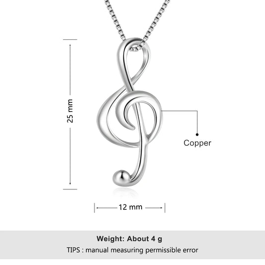 JewelOra Silver Color Musical Note Necklaces & Pendants