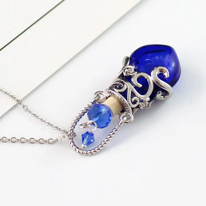 1PC Murano Glass Perfume Necklace Small Heart Essential Oil Bottle Pendants