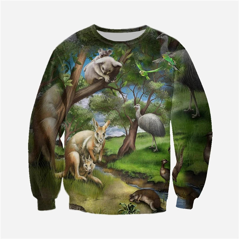 Animal World Lion / Hippo / Elephant 3D Printed Sweatshirt for Men/Women