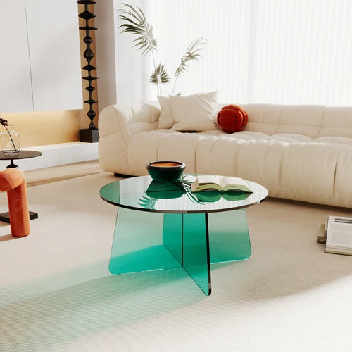 Living Room Acrylic Tea Coffee Tables Round Sofa Side