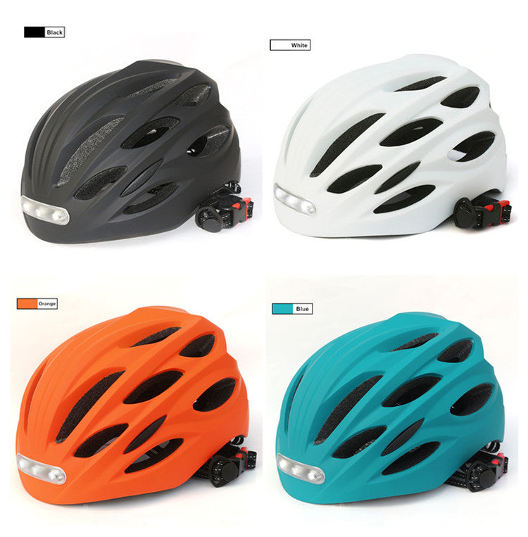 NEW Bicycle Helmet LED Light Rechargeable Intergrally-Mold Cycling Helmet