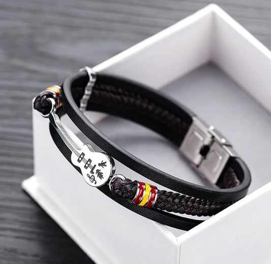 Men's Casual Bracelet Classic Accessories Multilayer Black Braided Bracelet