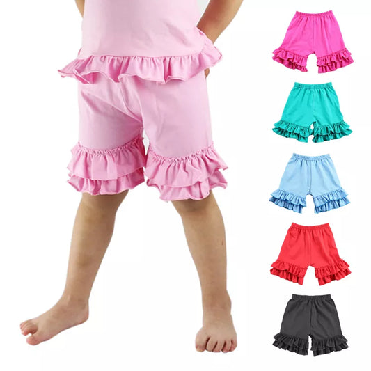 Baby Girls Shorts Ruffled Cotton Short for Summer Children Loose Colorful