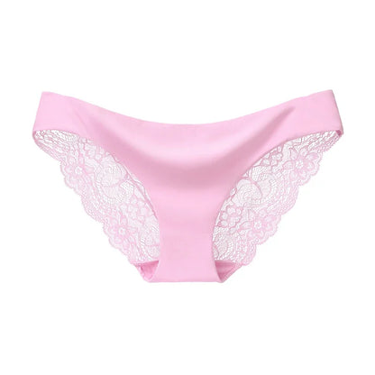 Women's Sexy Lace Panties Seamless Cotton Crotch Breathable Ladies Low-Rise