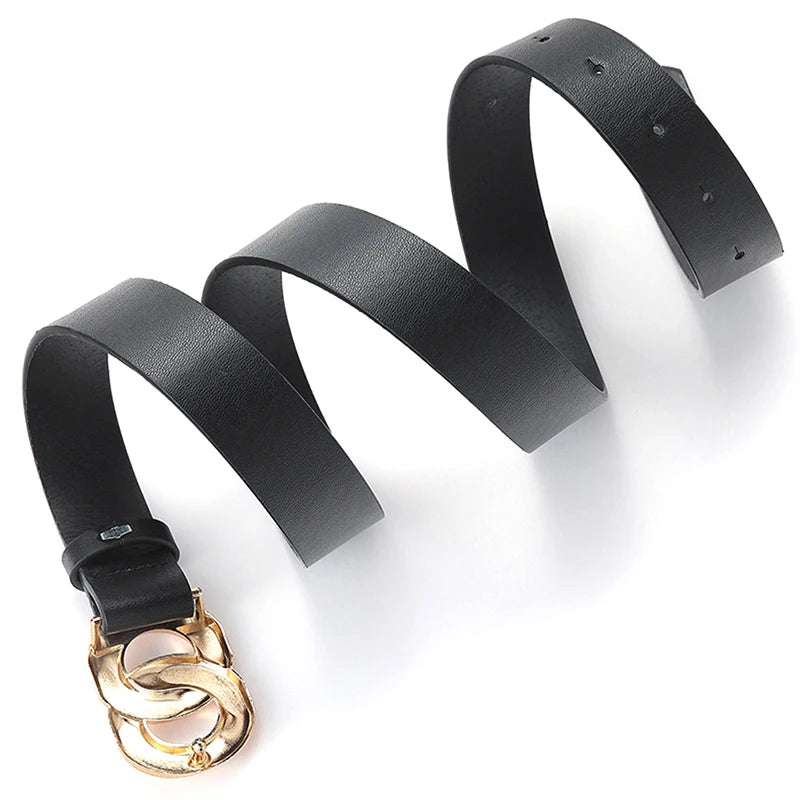 Pu Leather Belt Women Waist Luxury Black Belts for Jeans Dresses Woman