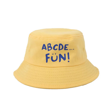 Spring Autumn Children's Bucket Hats Cartoon Letter Sun Hat Girls  Outdoor hat