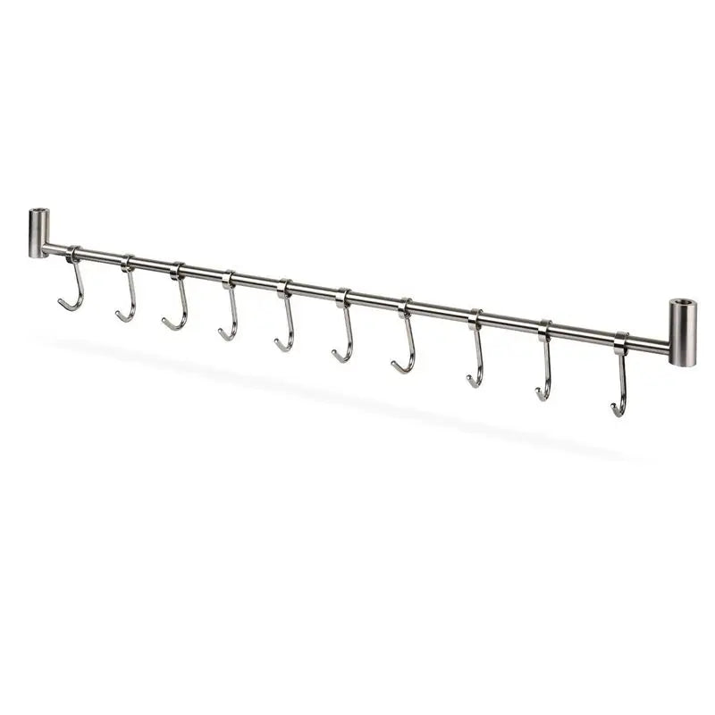 Kitchen Rail Rack Wall Mounted Utensil Hanging Rack Stainless Steel Hanger Hooks