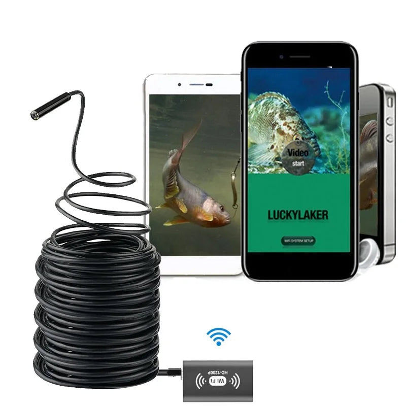 Portable Wifi Fishing Finder Inspection HD Night Vision Camera 10m Cable