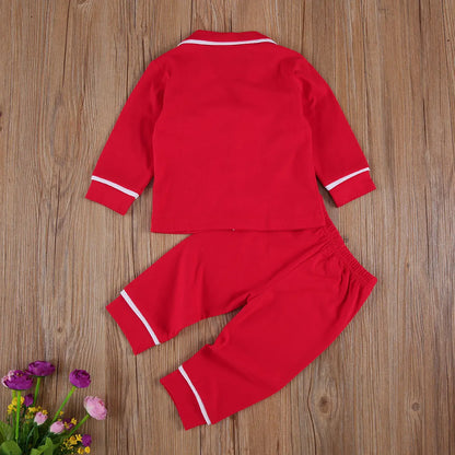 Infant Kids Baby Girls Boys 2Pcs 100% Cotton Pajama Sets Long Sleeve Jacket