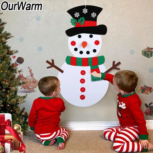 OurWarm Christmas Gifts for Kids Felt Snowman Xmas Indoor Decorations