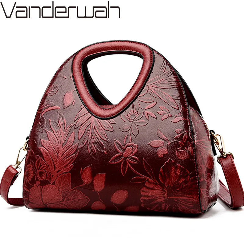 Women Leather Handbags Female Ladies Hand Hobos Bag Mother Shoulder Bag Chinese