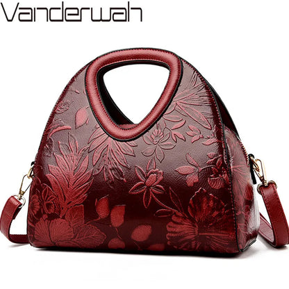 Women Leather Handbags Female Ladies Hand Hobos Bag Mother Shoulder Bag Chinese