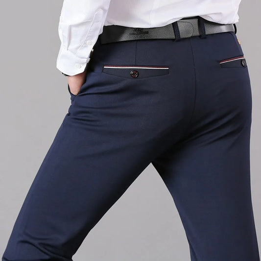 2022 Suit Pants Fashion Elegant Mens Dress Pants Solid Color Straight