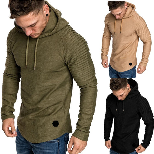 DIMUSI Brand Fashion Mens Hoodies Men Solid Color Hooded Slim Sweatshirt