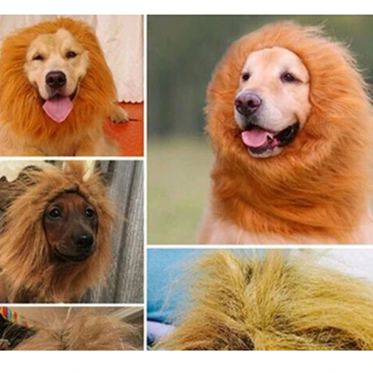 Cute Pet Cosplay Clothes Transfiguration Costume Lion Mane Winter Warm Wig