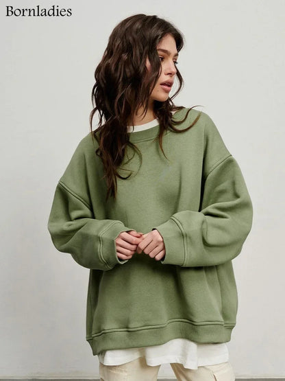 Bornladies Oversized Hoodies & Sweatshirts for Women Autumn Winter Thick Warm