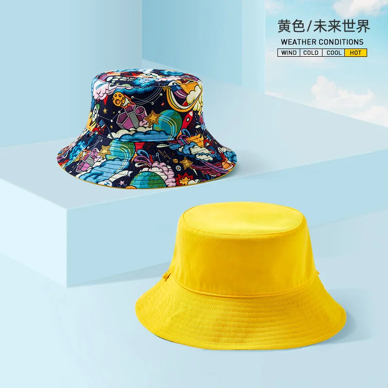 Children's Hat Double-Sided Fisherman Hats Summer Sunscreen Cap Boys