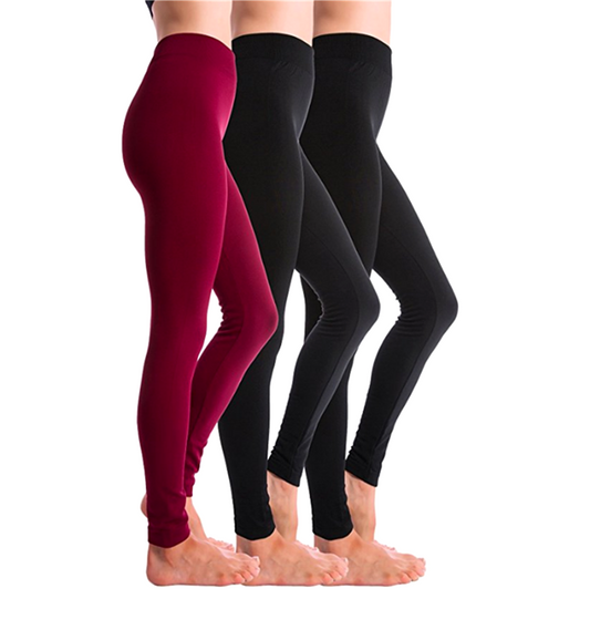 Womens Seamless Brushed Fleece Lined Legging Lady's Winter