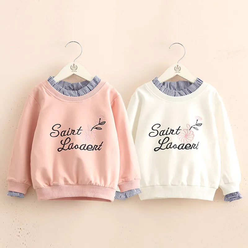 Spring Autumn 3 4 5 6 8 10 12 Years Children Hoodies Crew-Neck Letter Print