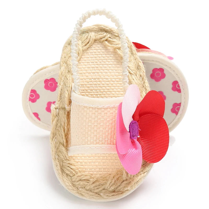 Summer Baby Girl Cute Flower Print Embroidered Sandal Soft