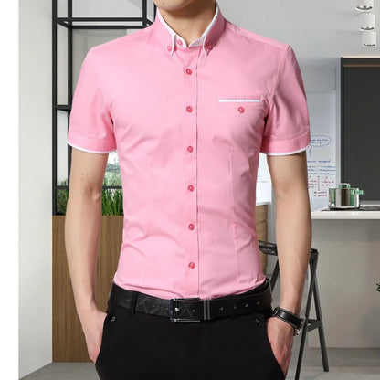 TFETTERS New Arrival Brand Men's Summer Business Shirt Short Sleeves