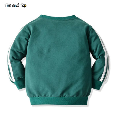 Top and Top Fashion Baby Kids Boys Girls Clothes Set Pullover Sweatshirt