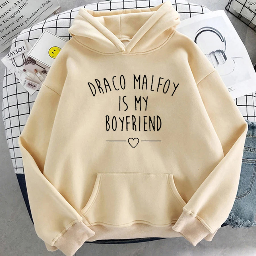 Draco Malfoy Is Letter Print Hoodie Green Casual Sudaderas Hoodies