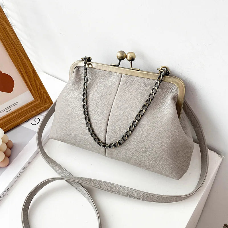 Vintage Fashion PU Leather Bag Bags Women's Handbags Purses Chain Hand Bags