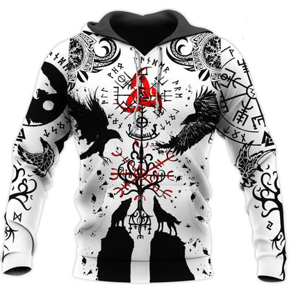 Beautiful Raven Tattoo 3D Printed Men Hoodie Harajuku Fashion Hooded Sweatshirt