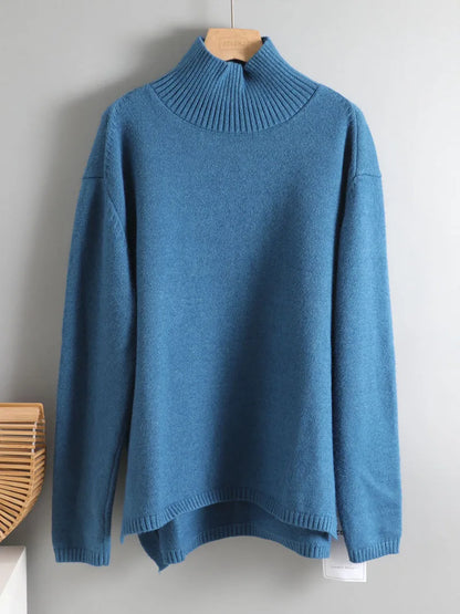 Autumn Winter Basic Oversize Thick Sweater Pullovers Women Loose Cashmere