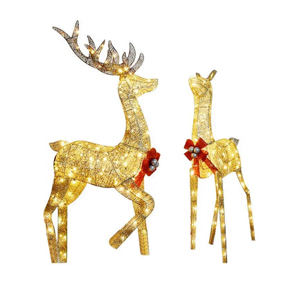 2024 Outdoor Christmas Shining Deer Lighting Happy New Year for Garden